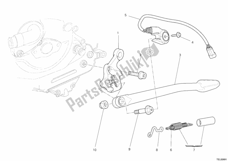 All parts for the Side Stand of the Ducati Streetfighter 848 USA 2014